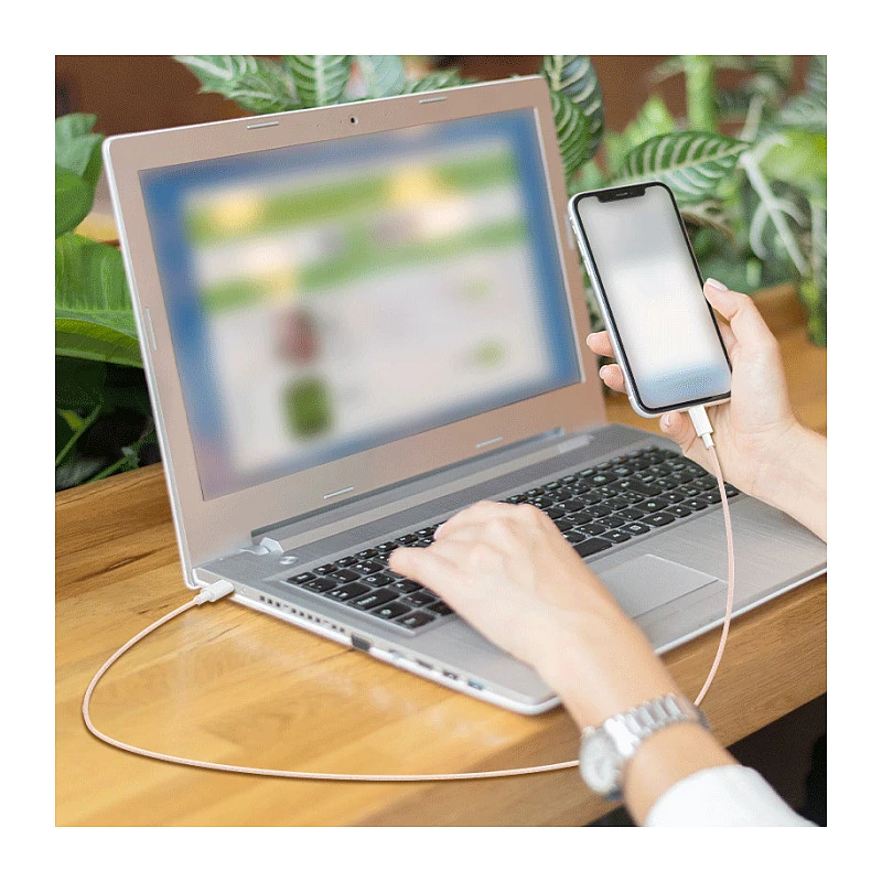 LogiLink USB 2.0 Type-C to Type-C kaabel, 1m, 60W Power Delivery, nailonist punutud, roosa
