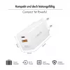 Logilink USB-A/C laadija 65 W GaN, 1x USB-A (QC), 1x USB-C (PD), valge