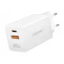 Logilink USB-A/C laadija 65 W GaN, 1x USB-A (QC), 1x USB-C (PD), valge