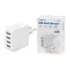 Logilink USB-A laadija, 24 W, 4 pordiga, 4x USB-A, valge