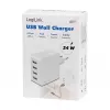 Logilink USB-A laadija, 24 W, 4 pordiga, 4x USB-A, valge