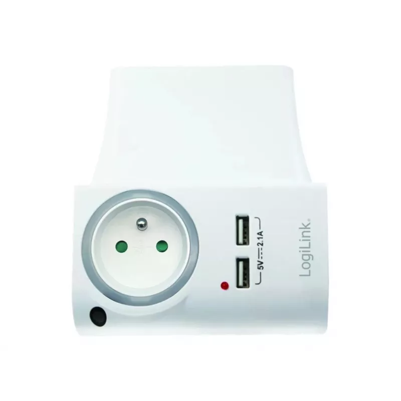 LogiLink USB-A seinahoidikuga laadija 10.5W 2 pordiga, valge