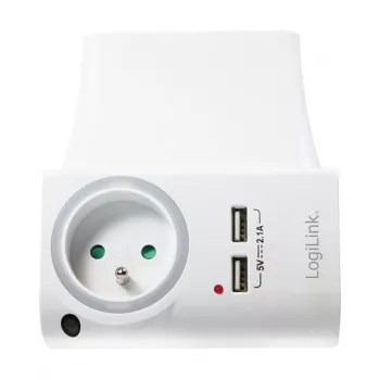 LogiLink USB-A seinahoidikuga laadija 10.5W 2 pordiga, valge