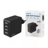 LogiLink USB-A seinelaadija, 24W, 4 pordiga, 4x USB-A, must