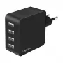 LogiLink USB-A seinelaadija, 24W, 4 pordiga, 4x USB-A, must