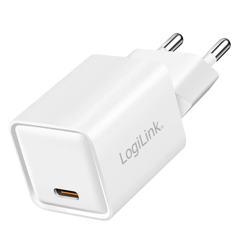 LogiLink USB-C laadija 20W GaN, 1 pordiga, USB Power Delivery, valge