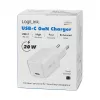 LogiLink USB-C laadija 20W GaN, 1 pordiga, USB Power Delivery, valge
