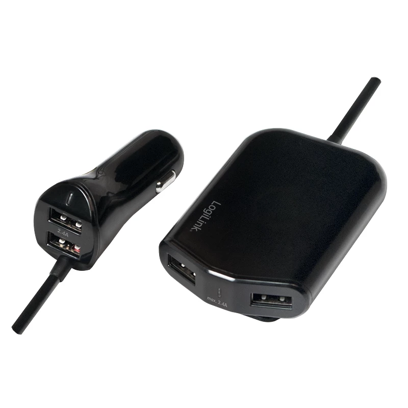 Logilink USB autolaadija, 2+2 porti, 24W, must