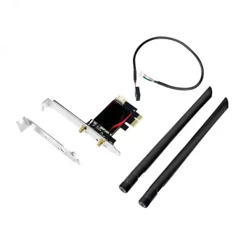 LogiLink WL0248 PCI-Express Wi-Fi 6E AX5400 kolmeribaline kaart Bluetooth 5.2-ga, 2.4/5/6 GHz, 2x eemaldatavad 5 dBi antennid, Intel AX210, WPA3, Windows 10/11 ja Linux