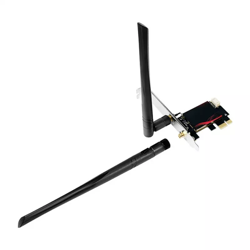 LogiLink WL0248 PCI-Express Wi-Fi 6E AX5400 kolmeribaline kaart Bluetooth 5.2-ga, 2.4/5/6 GHz, 2x eemaldatavad 5 dBi antennid, Intel AX210, WPA3, Windows 10/11 ja Linux