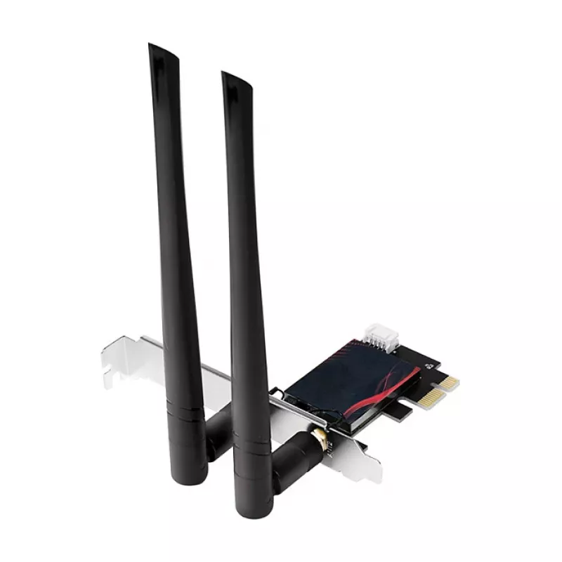 LogiLink WL0248 PCI-Express Wi-Fi 6E AX5400 kolmeribaline kaart Bluetooth 5.2-ga, 2.4/5/6 GHz, 2x eemaldatavad 5 dBi antennid, Intel AX210, WPA3, Windows 10/11 ja Linux