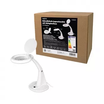 LOGILINK WZ0059 LED suurenduslamp laualuse alusega, 3 dioptrit (1.75x), 40 SMD LED-i, 6.5W, päevavalgusvalge, must