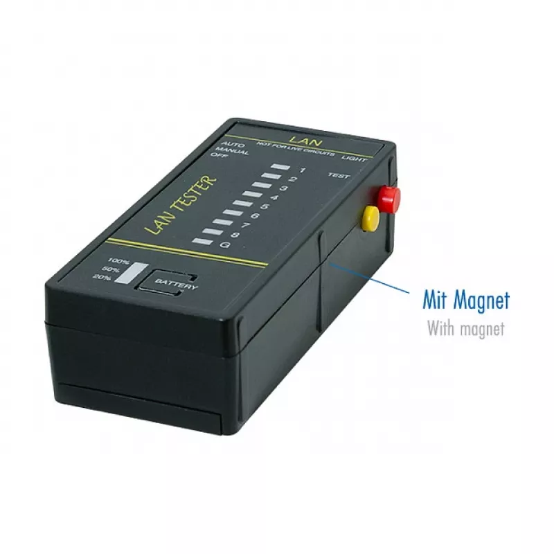 LOGILINK WZ0080 LAN-kaabli tester ja PoE-detektor magneti, taskulambi, taustvalgustusega LCD-ekraani ja 300 m ulatusega