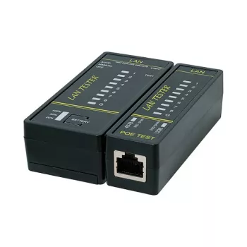 LOGILINK WZ0080 LAN-kaabli tester ja PoE-detektor magneti, taskulambi, taustvalgustusega LCD-ekraani ja 300 m ulatusega