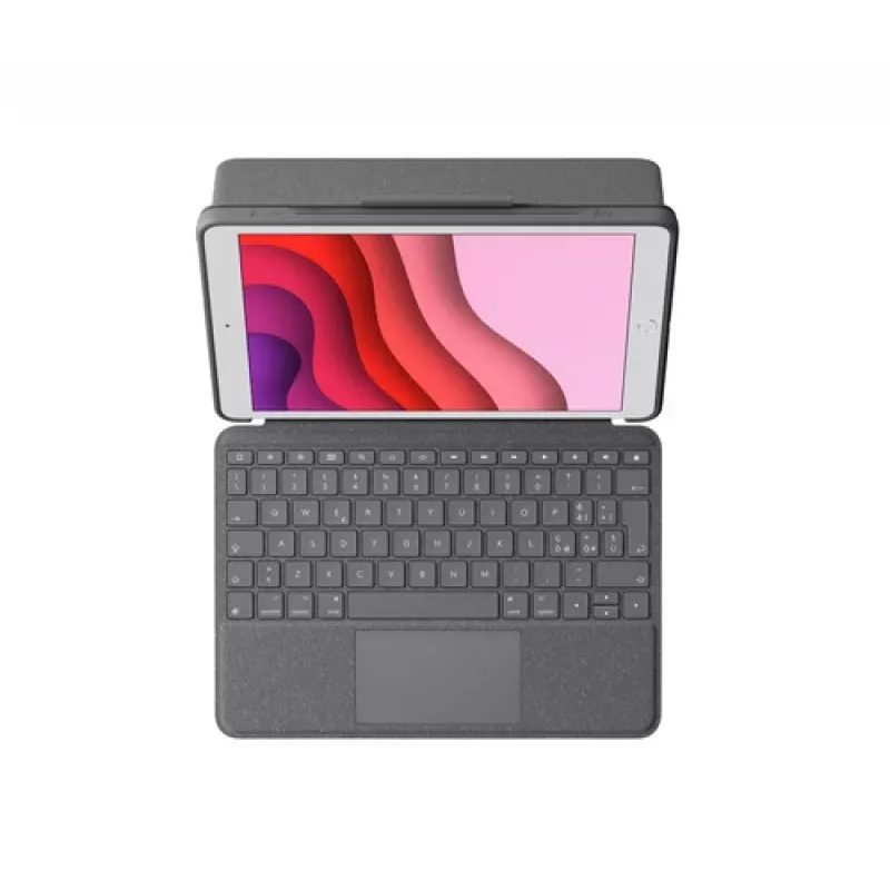 Logitech Combo Touch - klaviatuur ja folioümbris - puuteplaadiga - taustvalgustusega - Apple Smart Connector - QWERTY - itaalia - grafiit - Apple 10,2-tollisele iPadile (7. põlvkond, 8. põlvkond, 9. põlvkond)