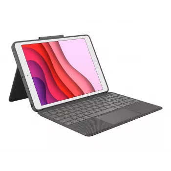 Logitech Combo Touch klaviatuur ja kaanekott puuteplaadiga Apple 10,2-tollisele iPadile (7., 8., 9. põlvkond) - grafiit - UK paigutus