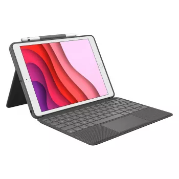 Logitech Combo Touch klaviatuur ja kaanekott puuteplaadiga Apple 10,2-tollisele iPadile (7., 8., 9. põlvkond) - grafiit - UK paigutus