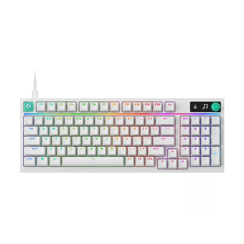 Logitech G316 X 98 Compact Mechanical Gaming Keyboard, GX Brown Tactile, LIGHTSYNC RGB, White, German Layout
