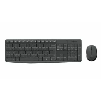 Logitech MK235 juhtmevaba klaviatuuri ja hiire komplekt, 2,4 GHz RF, QWERTZ paigutus, must, USB-vastuvõtja – 920-008031