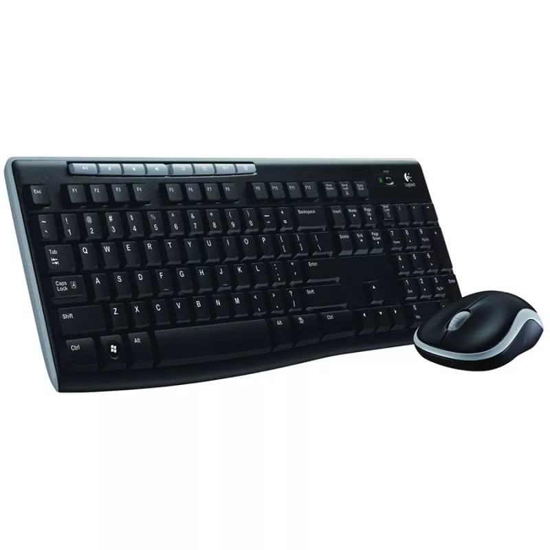 Logitech MK270 juhtmevaba komplekt – täissuuruses RF 2,4 GHz klaviatuur ja hiir (must)