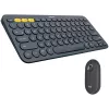 Logitech Pebble 2 Combo Tonal Graphite juhtmevaba klaviatuuri ja hiire komplekt, AZERTY prantsuse paigutus, Bluetooth & Logi Bolt USB vastuvõtja, vaiksed klõpsud, mitme seadme tugi, taaskasutatud plast