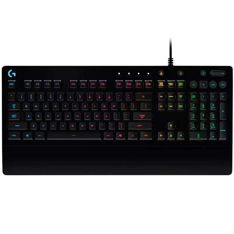 Logitech Prodigy G213 Prodigy mänguklaviatuur - taustvalgustusega RGB, QWERTY US English, pritsmekindel, integreeritud käetugi