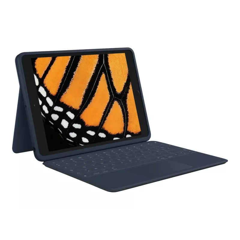 Logitech Rugged Combo 3 Touch for Education - klaviatuur ja kaustakohver - puuteplaadiga - Apple Smart Connector - AZERTY - prantsuse - Classic Blue - haridusasutustele - Apple 10,2-tollisele iPadile