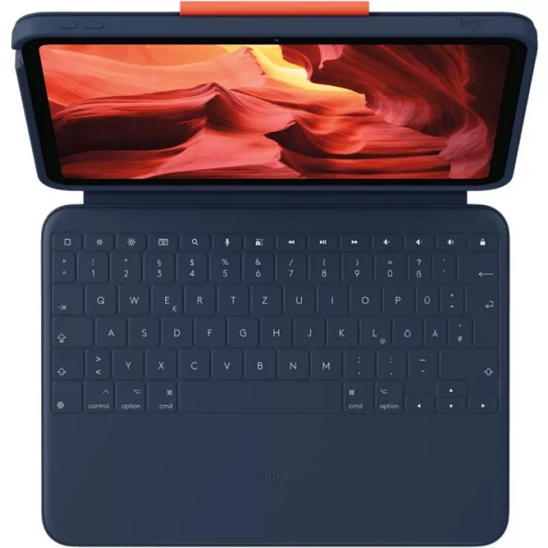 Logitech Rugged Combo 4 klaviatuurikorpus iPad 10. põlvkonnale – klassikaline sinine (Prantsuse AZERTY paigutus)