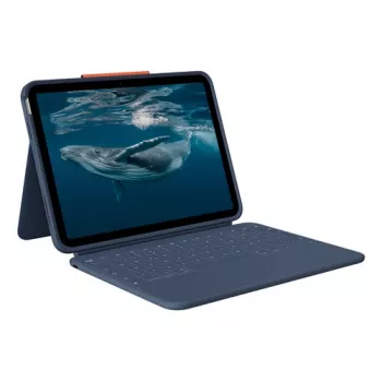 Logitech Rugged Combo 4c Classic Blue iPad klaviatuurikorpus puuteplaadiga, Smart Connector, QWERTZ