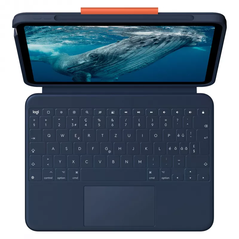 Logitech Rugged Combo 4c Touch Classic Blue (CH) klaviatuurikate puuteplaadiga iPad 7/8/9 jaoks