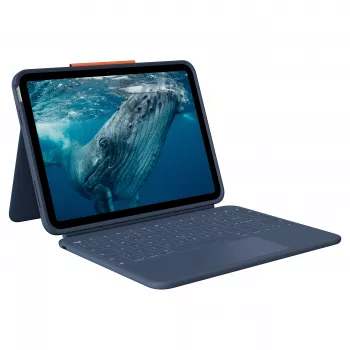 Logitech Rugged Combo 4c Touch Classic Blue (CH) klaviatuurikate puuteplaadiga iPad 7/8/9 jaoks