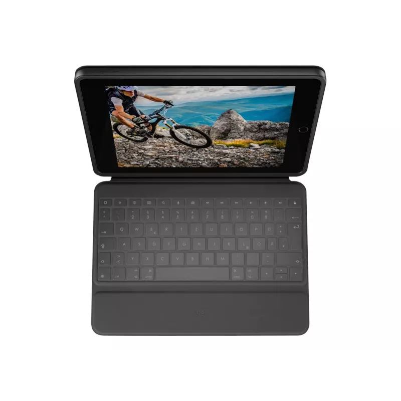 Logitech Rugged Folio koos USA rahvusvahelise QWERTY klaviatuuriga Apple iPad 10. põlvkonna jaoks (A2696) - Grafiit, MIL-STD-810G kukkumiskaitse