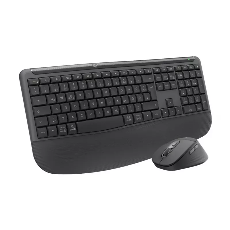 Logitech Signature Comfort Plus Combo MK880 for Business - klaviatuuri ja hiire komplekt - täissuuruses - LED-aku indikaatoriga - juhtmevaba - USB-C, Bluetooth LE - QWERTZ - saksa - grafiithall