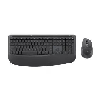 Logitech Signature Comfort Plus Combo MK880 for Business - klaviatuuri ja hiire komplekt - täissuuruses - LED-aku indikaatoriga - juhtmevaba - USB-C, Bluetooth LE - QWERTZ - saksa - grafiithall