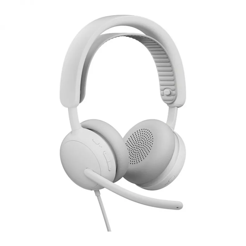 Logitech Zone Wired 2 on-ear USB-C peakomplekt mürasummutava poom-mikrofoniga, valkjas