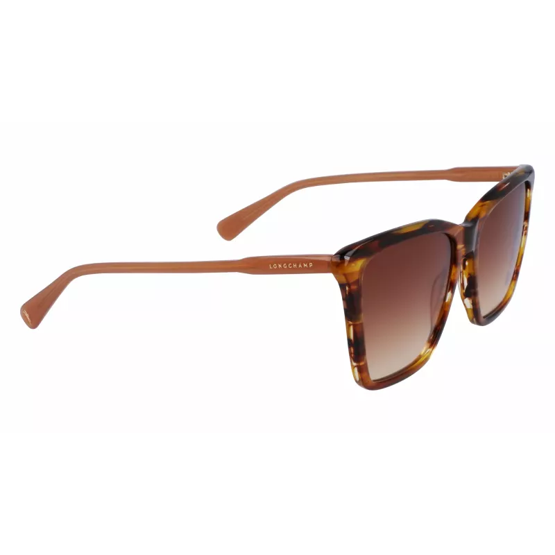 LONGCHAMP Naiste Päikeseprillid LO719S-238 Havana Atsetaat Ruudukujuline Raam Pruuni Gradientklaasiga 56mm