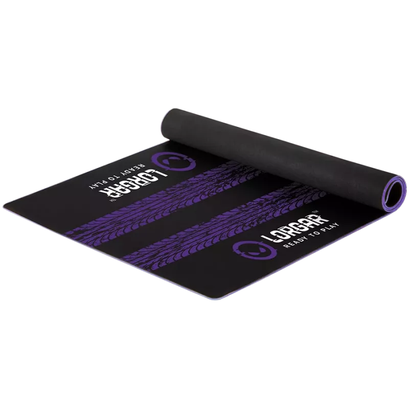 LORGAR RX1FM Sim Racing põrandamatt Advanced, õmmeldud servaga, 1700x700x3 mm, must/lilla