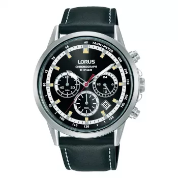 LORUS Men's Quartz Chronograph Watch RT301KX9 42mm Stainless Steel Black Dial