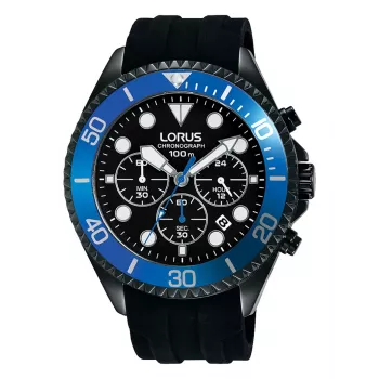 Lorus RT323GX9 meeste kvartskell 45mm roostevabast terasest musta sihverplaadiga käevõru