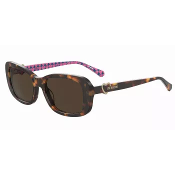 LOVE MOSCHINO Naiste MOL060S05L557 Päikeseprillid - Havana atsetaatraam, pruunid polükarbonaat läätsed, 55/14/145 mm