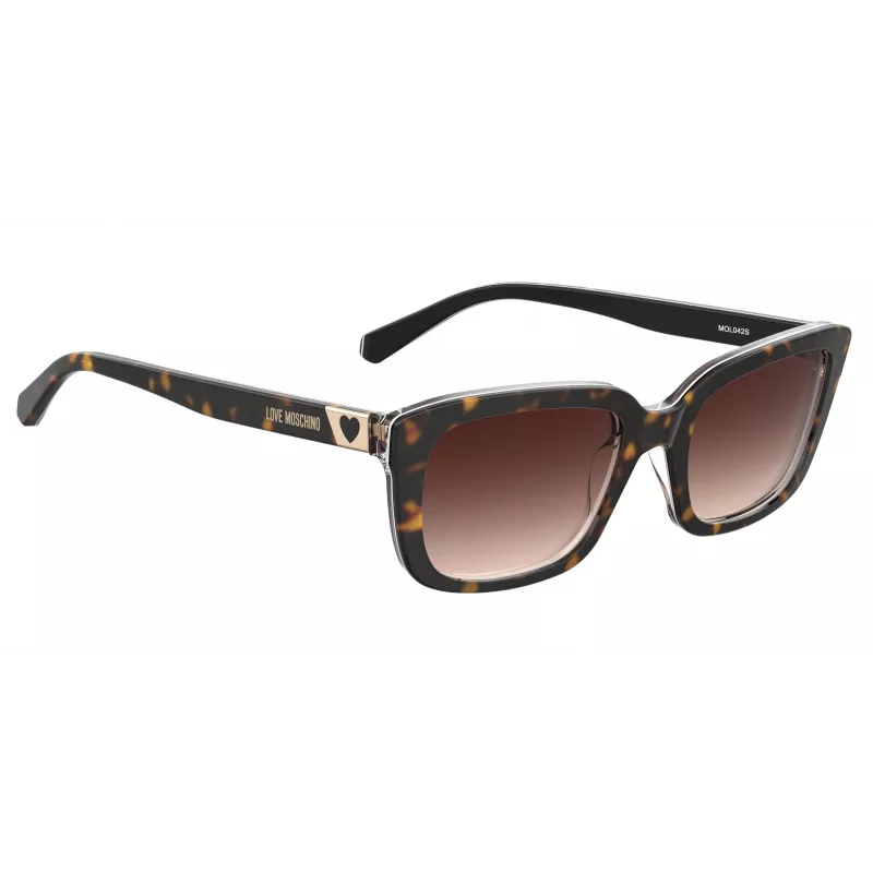 LOVE MOSCHINO Naiste päikeseprillid MOL042S086F3H - Havana atsetaatraam, pruunide gradientpolükarbonaatklaasidega, 53/17/145 mm