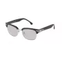 LOZZA SL2253M52579X Unisex Ristkülikukujulised Päikeseprillid - Läikiv Must Atsetaatraam, Hall Gradient Polükarbonaat Läätsed, 52mm Läätse Laius, 100% UV400 Kaitse