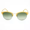 LOZZA SL2293M-579V meeste kandilised päikeseprillid Havana atsetaatraamiga, rohelised polükarbonaat läätsed 52mm
