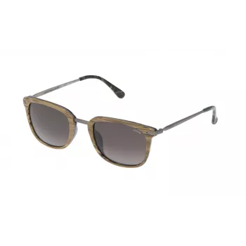 LOZZA SL4028M520ANB Unisex Ristkülikukujulised Päikeseprillid - Must Atsetaatraam, Hallid Polükarbonaat Läätsed, UV400 Kaitse