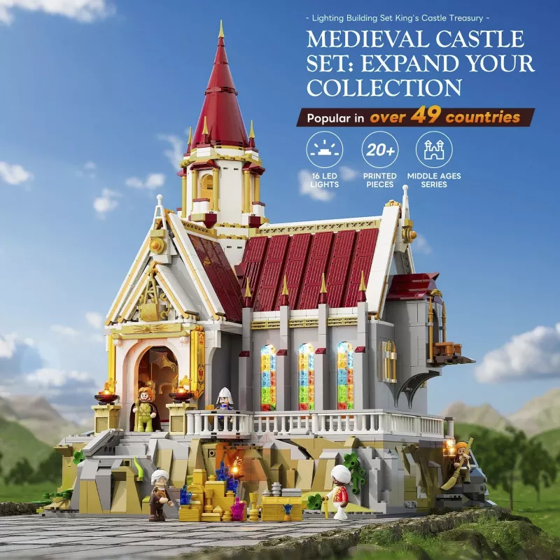 Lumibricks Treasure Chamber of the Royal Castle Building Set with LED Lights (985 Pieces)