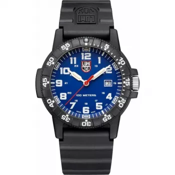 Luminox Men's XS.0323.L 44mm Swiss Quartz Watch with Blue Dial and Black Rubber Strap