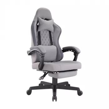 LUMIVIDA HS084714 Ergonoomiline mängutool pea- ja nimmetoega, must/punane, PU-nahk, 90-155° kallutus, 150 kg kandevõime