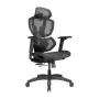 LUMIVIDA PREMIUM ergonoomiline kontoritool pea- ja nimmetoega, 3D reguleeritavad käetoed - must