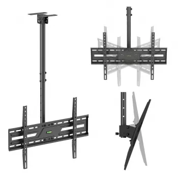 MACLEAN MC-173 Lae kinnitus 37–86 inch teleritele, 50 kg, VESA 600x400, kallutatav ja pööratav, must