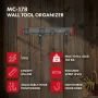 Maclean MC-178 seinale kinnitatav terasest tööriistakorraldaja, 136 kg koormus, 816 mm lai, pegboard-paneel